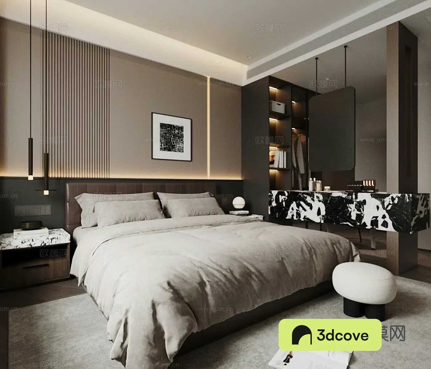 Italian light luxury home bedroom master bedroom