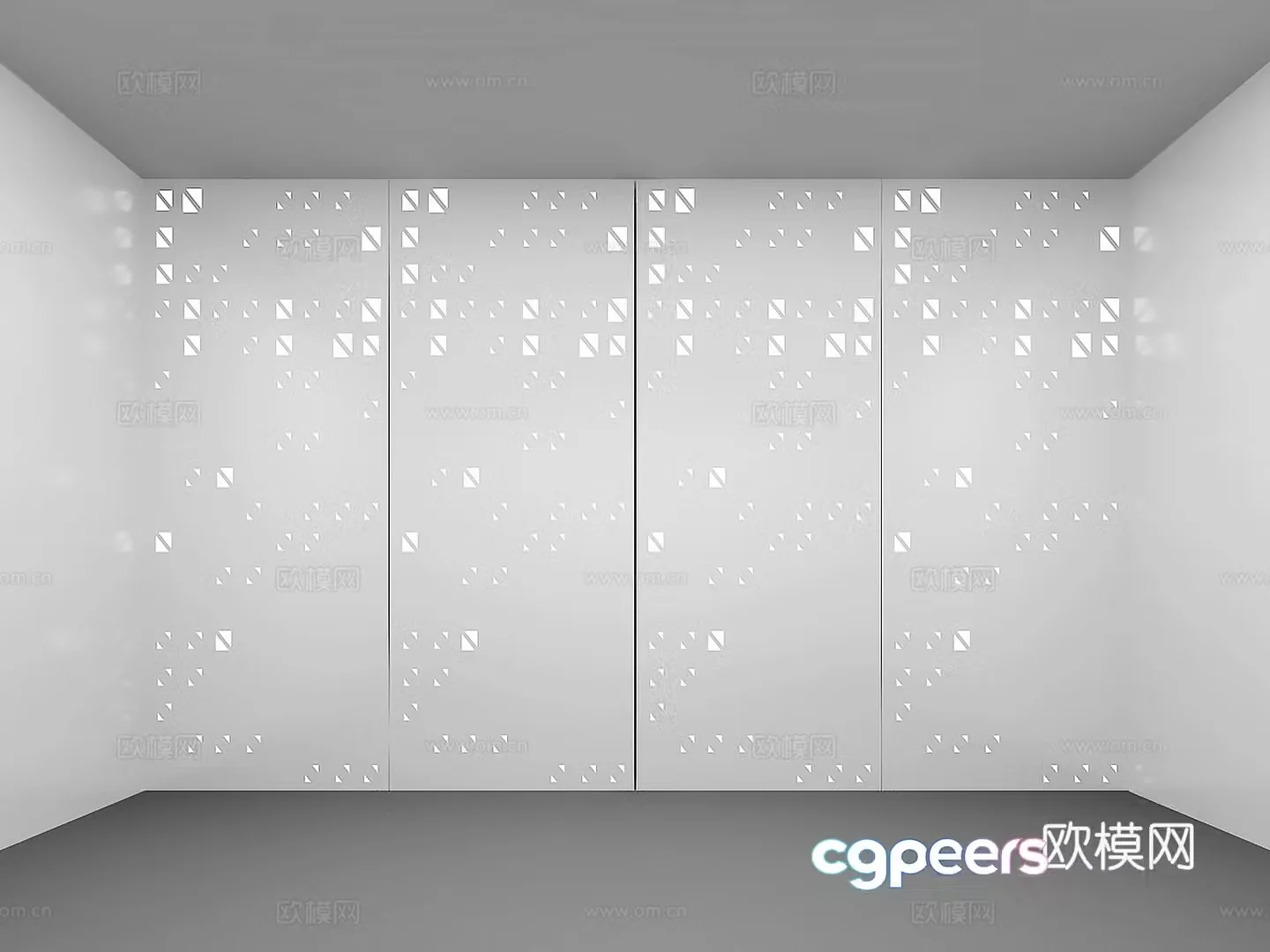 Modern punched aluminum plate 3d model