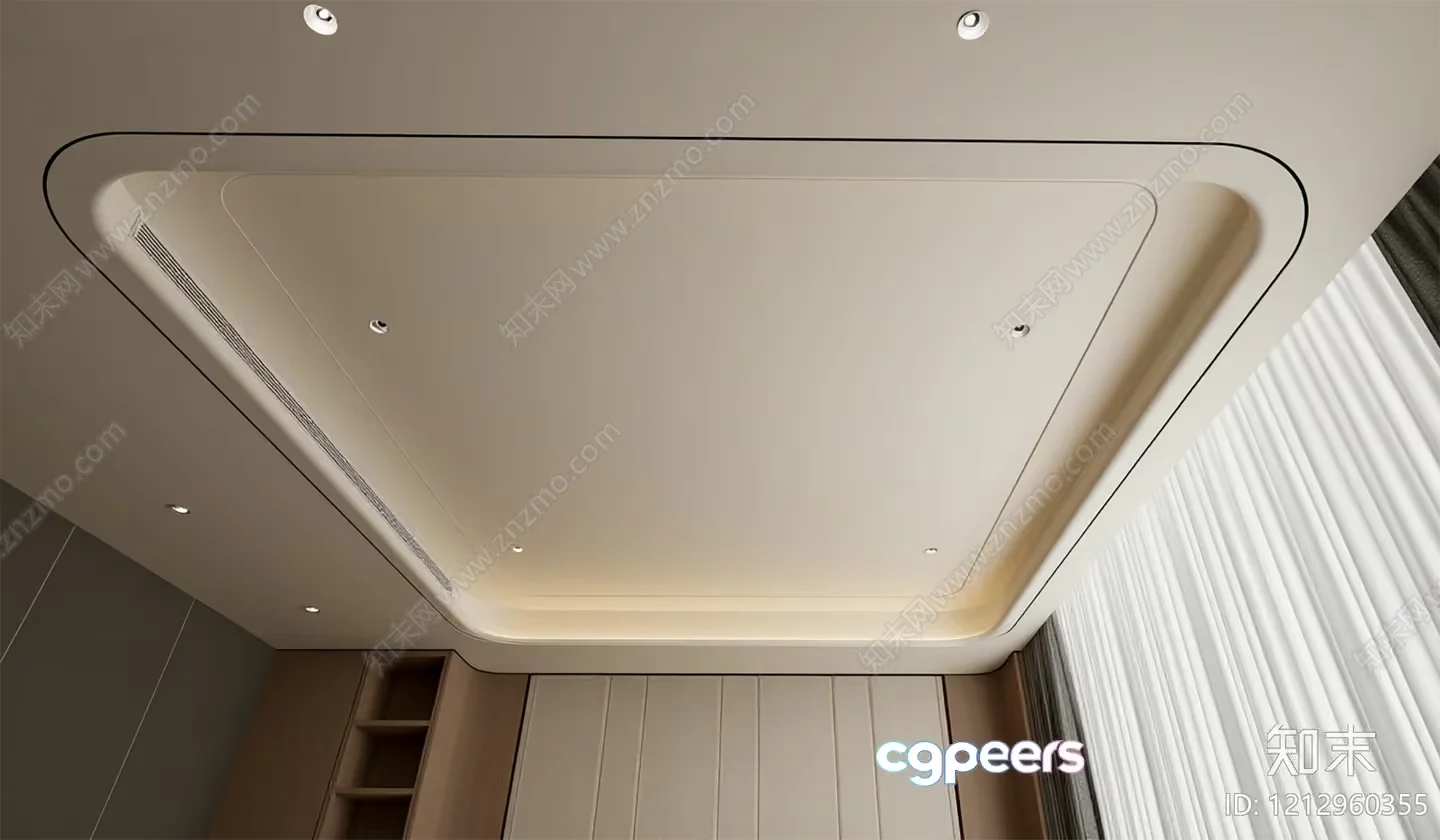 Modern Ceiling Design 3D Model – 2032 – VRAY Render