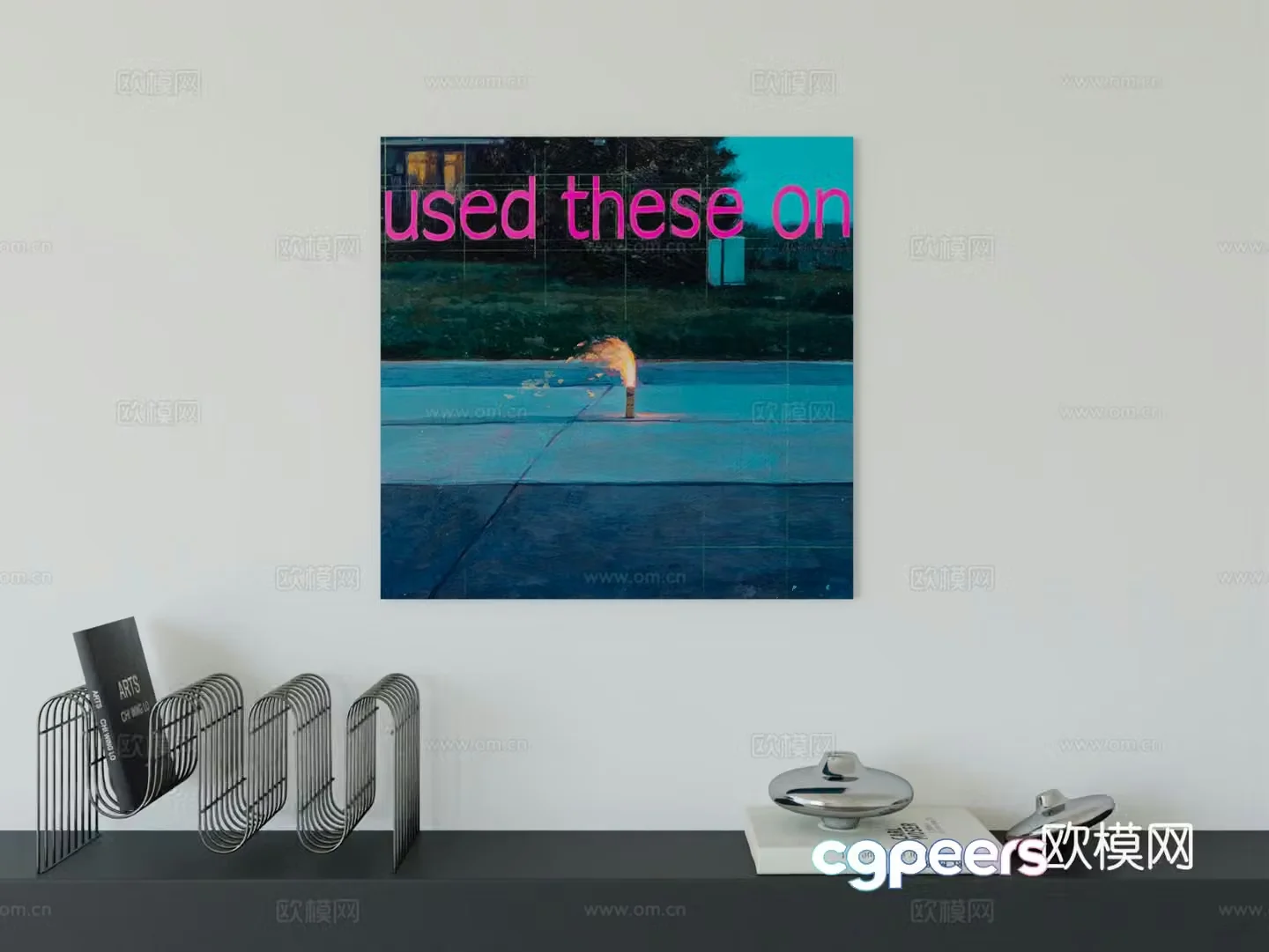 Modern minimalist hanging painting Bauhaus art hanging painting 3d model
