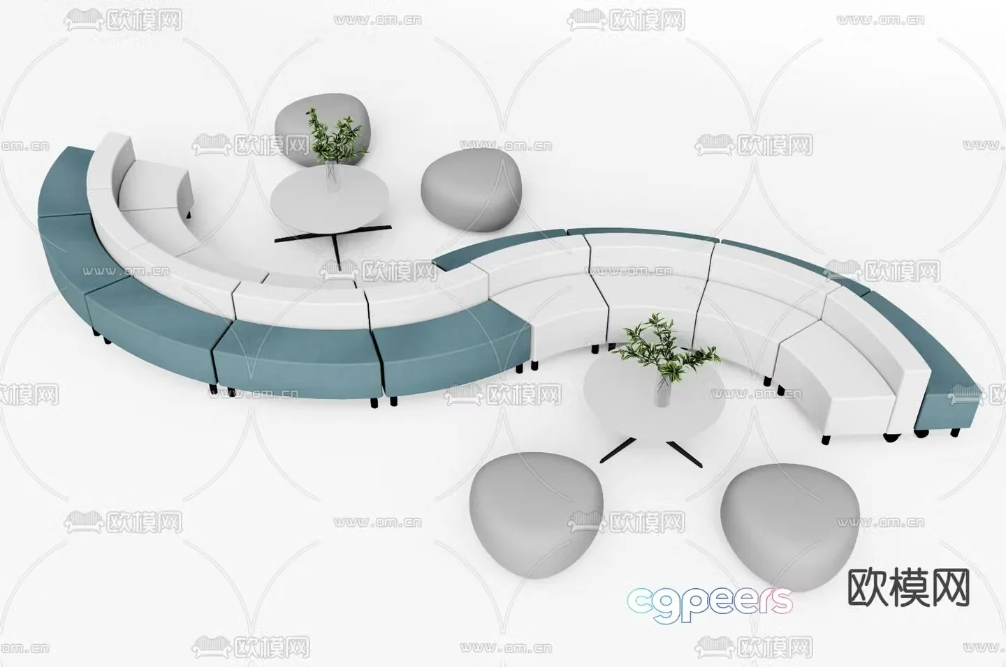 Lobby sofa public sofa office sofa 3d model