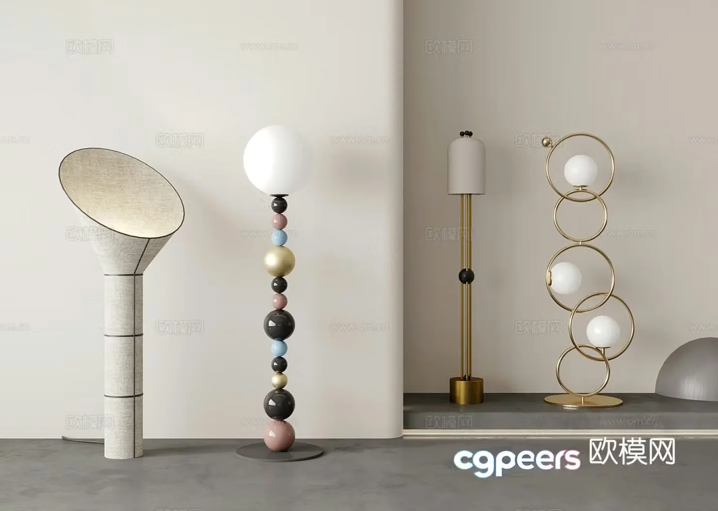 Modern floor lamp sphere floor lamp 3d model