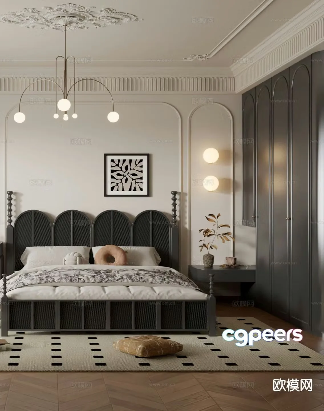 French bedroom master bedroom 3d model
