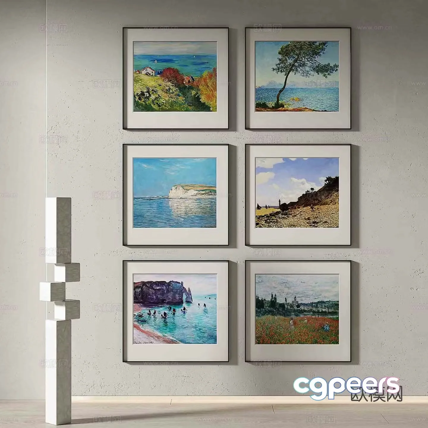 Modern landscape painting decorative painting 3d model