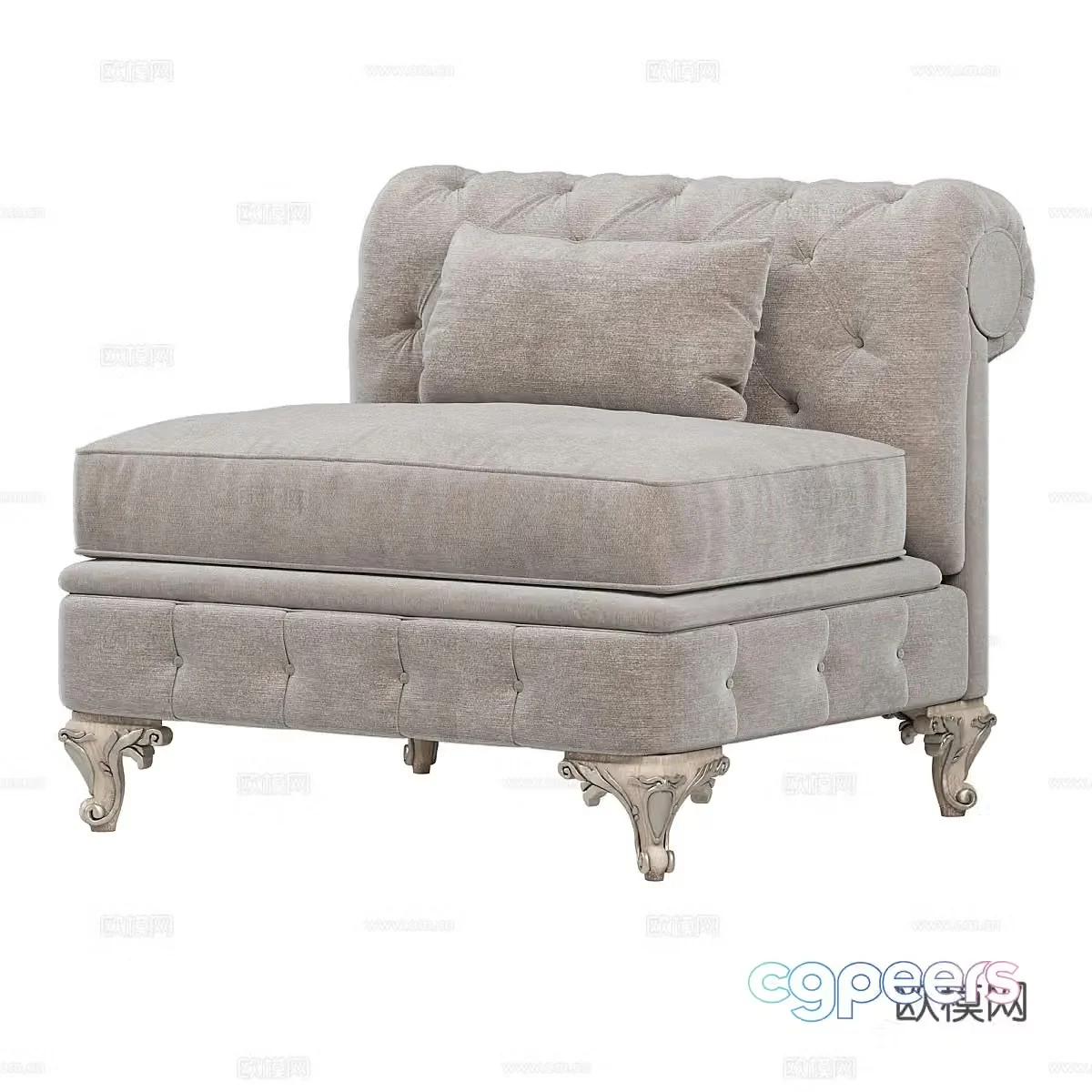 European classic single sofa 3D model