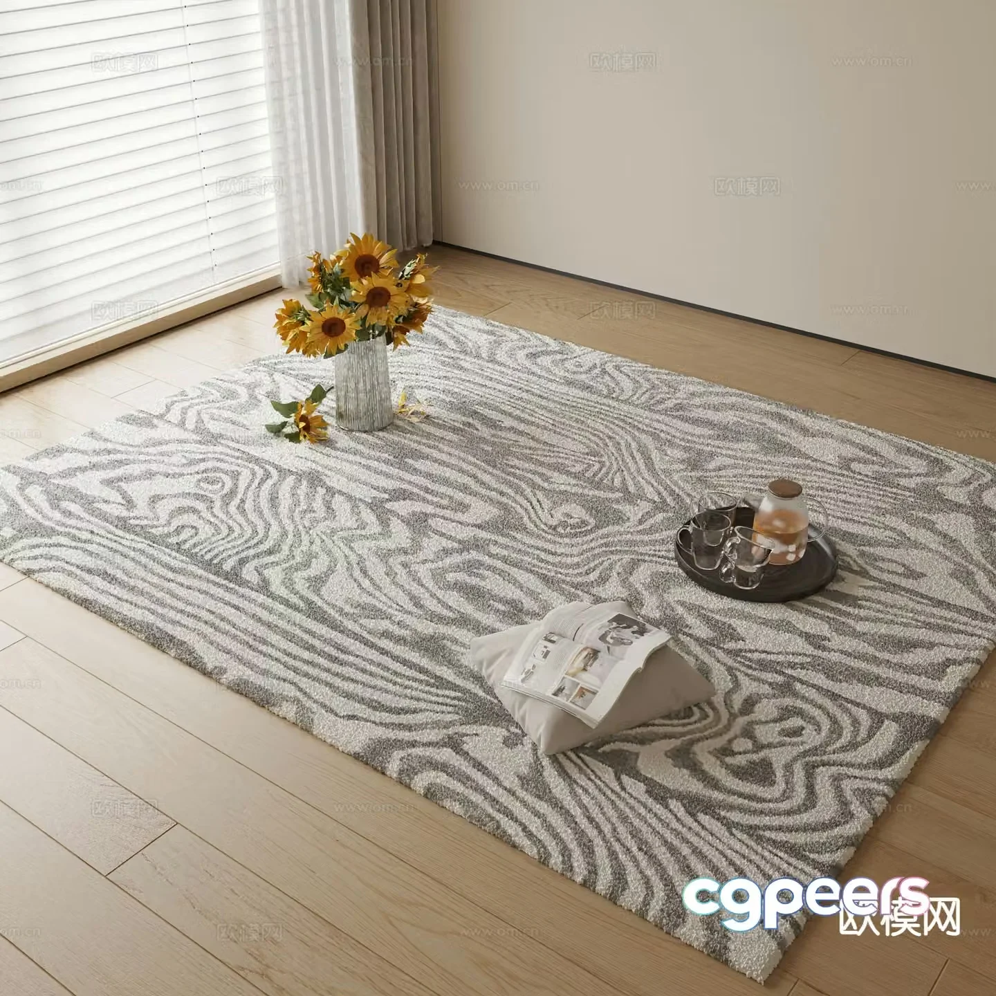 Modern patterned carpet 3d model