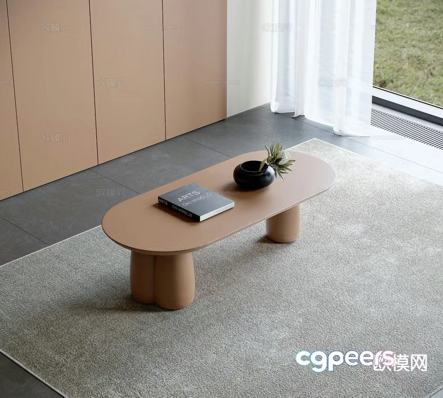 Oval coffee table 3d model