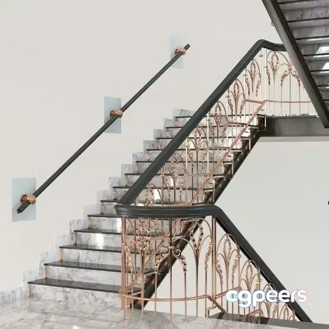3ds Max Free – Classic Marble Copper Stairs