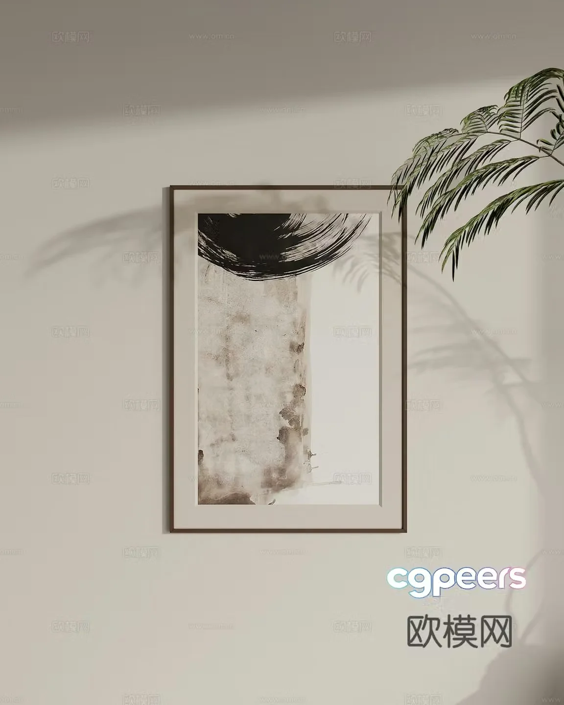 Zen hanging painting texture painting 3d model