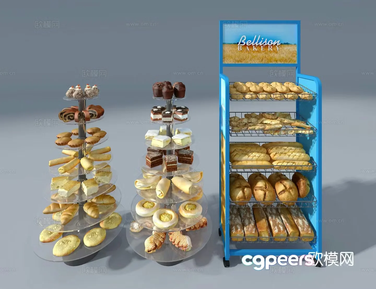 Bakery cabinet cake cabinet display cabinet 3d model