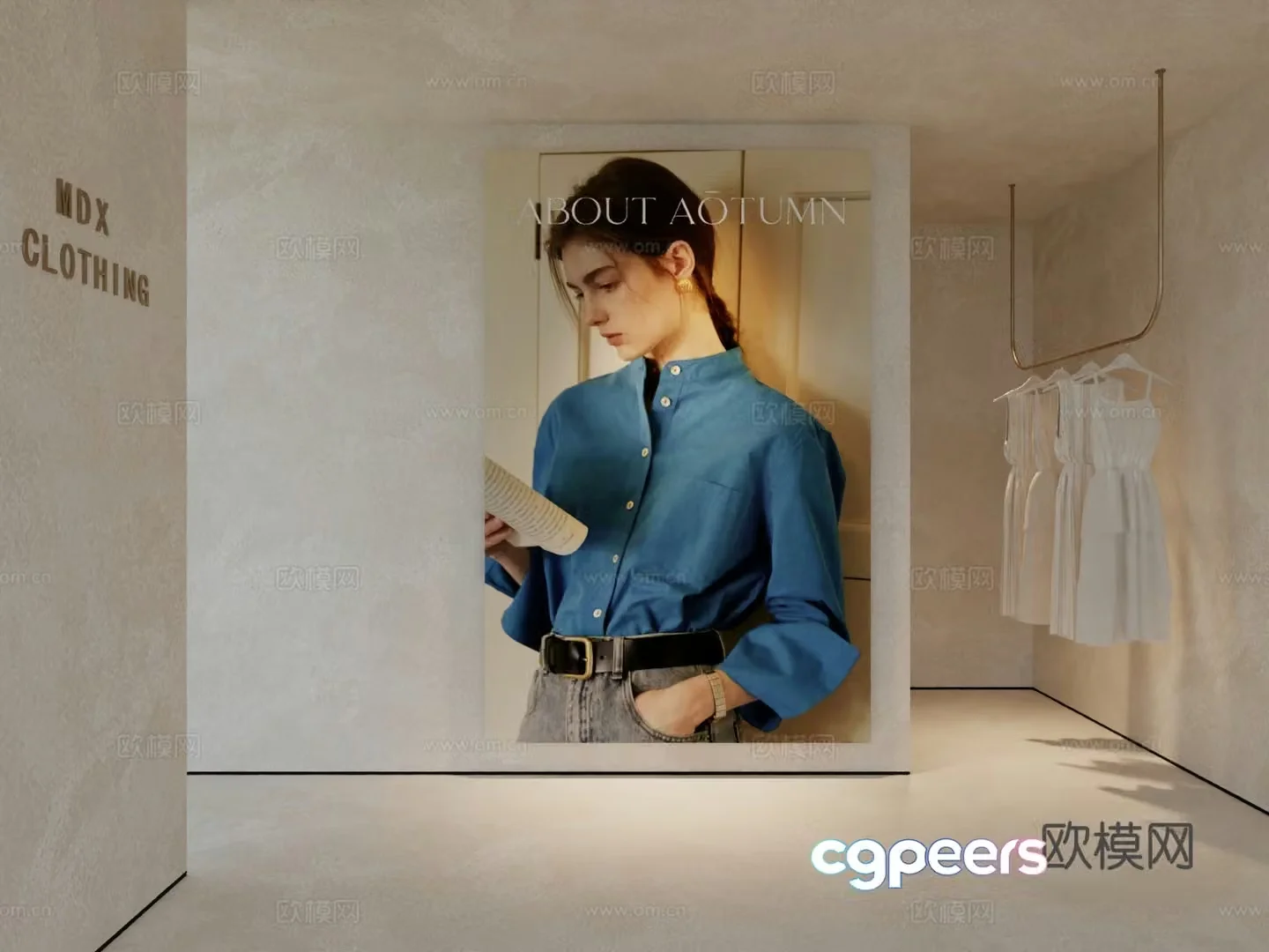 Modern workwear hanging painting poster hanging painting 3d model