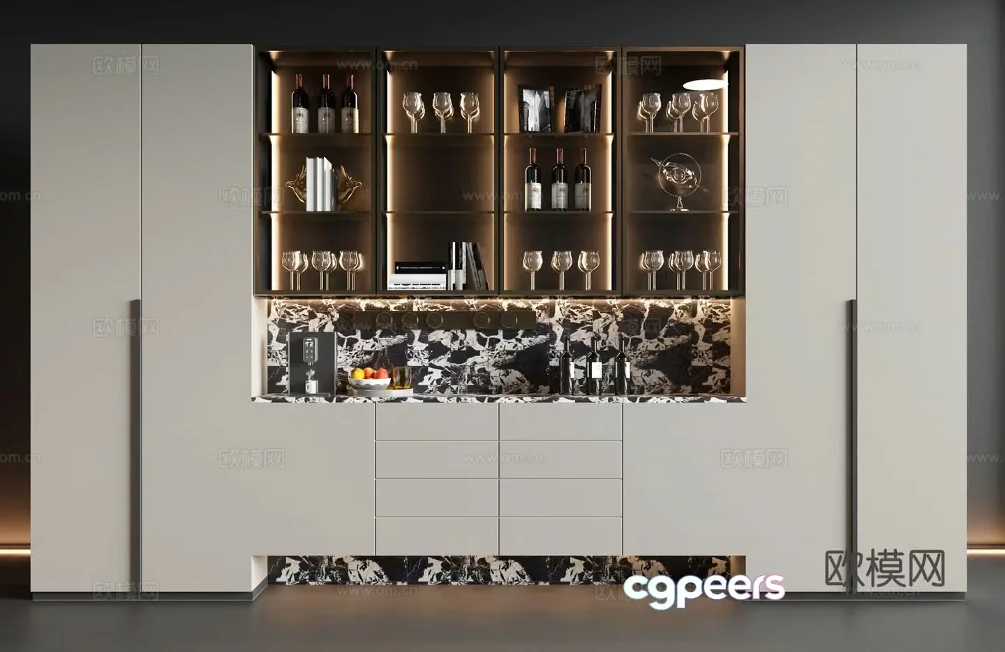 Modern wine cabinet 3d model