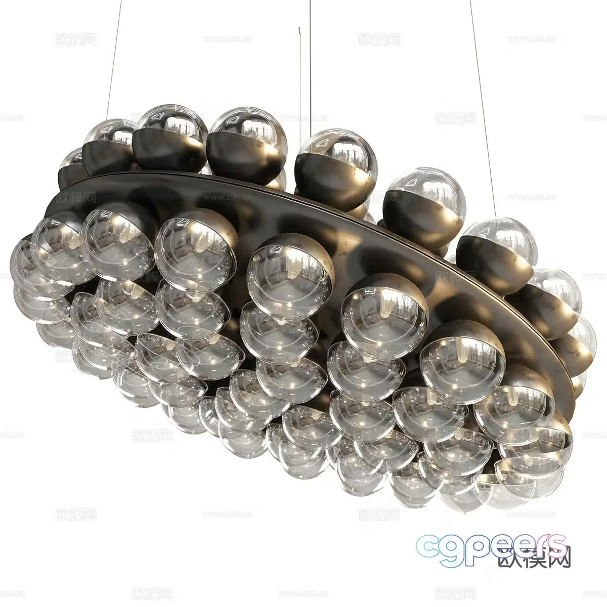 Modern spherical chandeliers decorative chandeliers 3d model