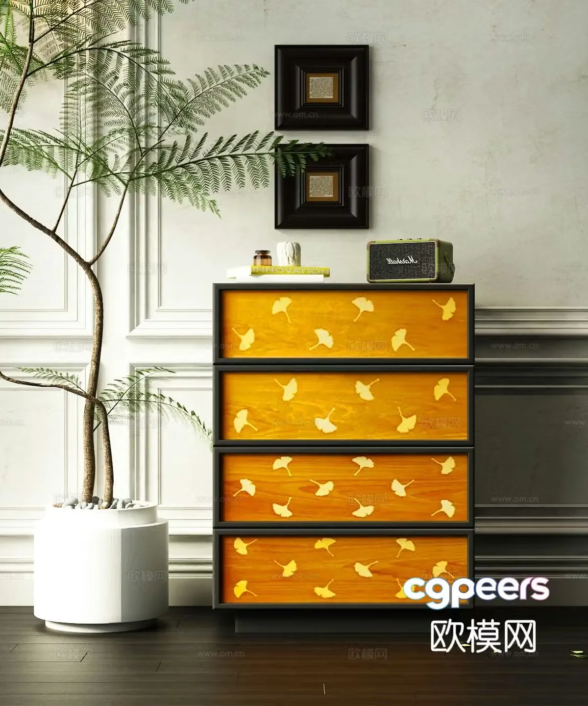 Medieval style chest of drawers 3D model