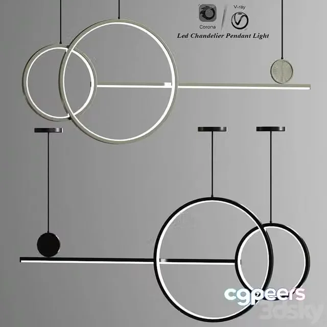 3ds Max Free – LED Chandelier Pendant Light