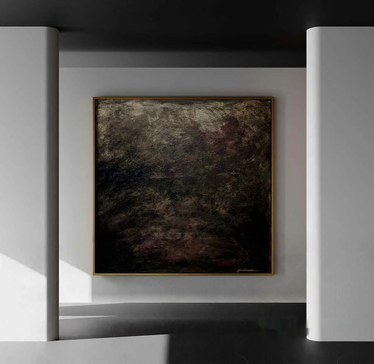 A Square Painting With A Gold Frame 3D Model – 16859 – CORONA Render