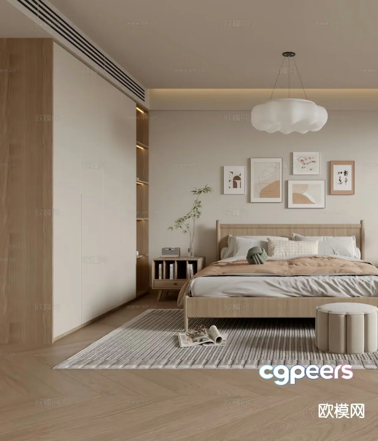 Nordic master bedroom bedroom 3d model