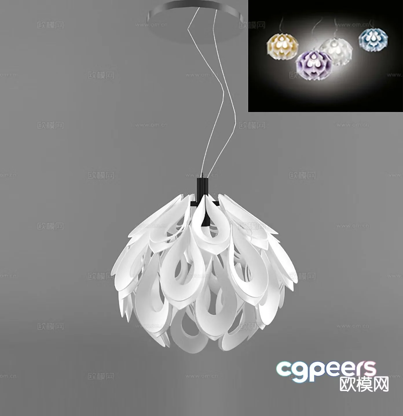 Modern flower chandelier 3d model