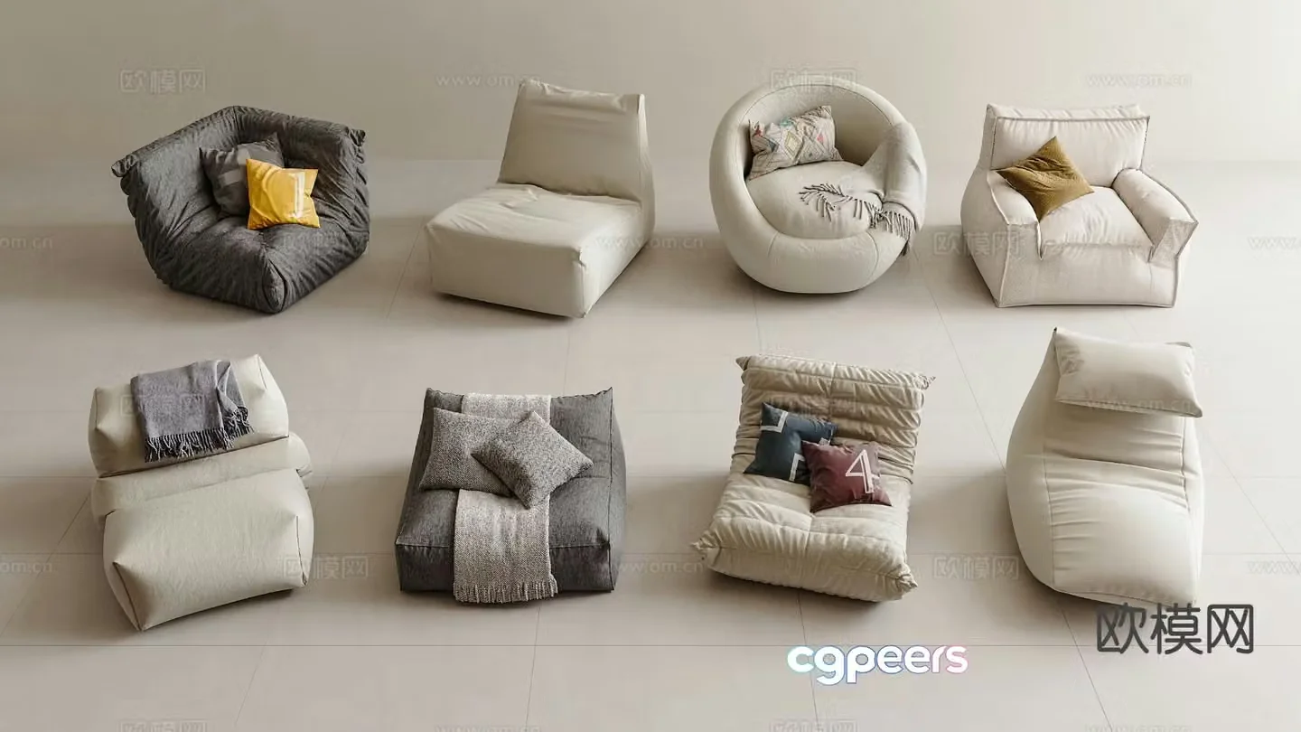 Modern lazy sofa leisure sofa 3d model