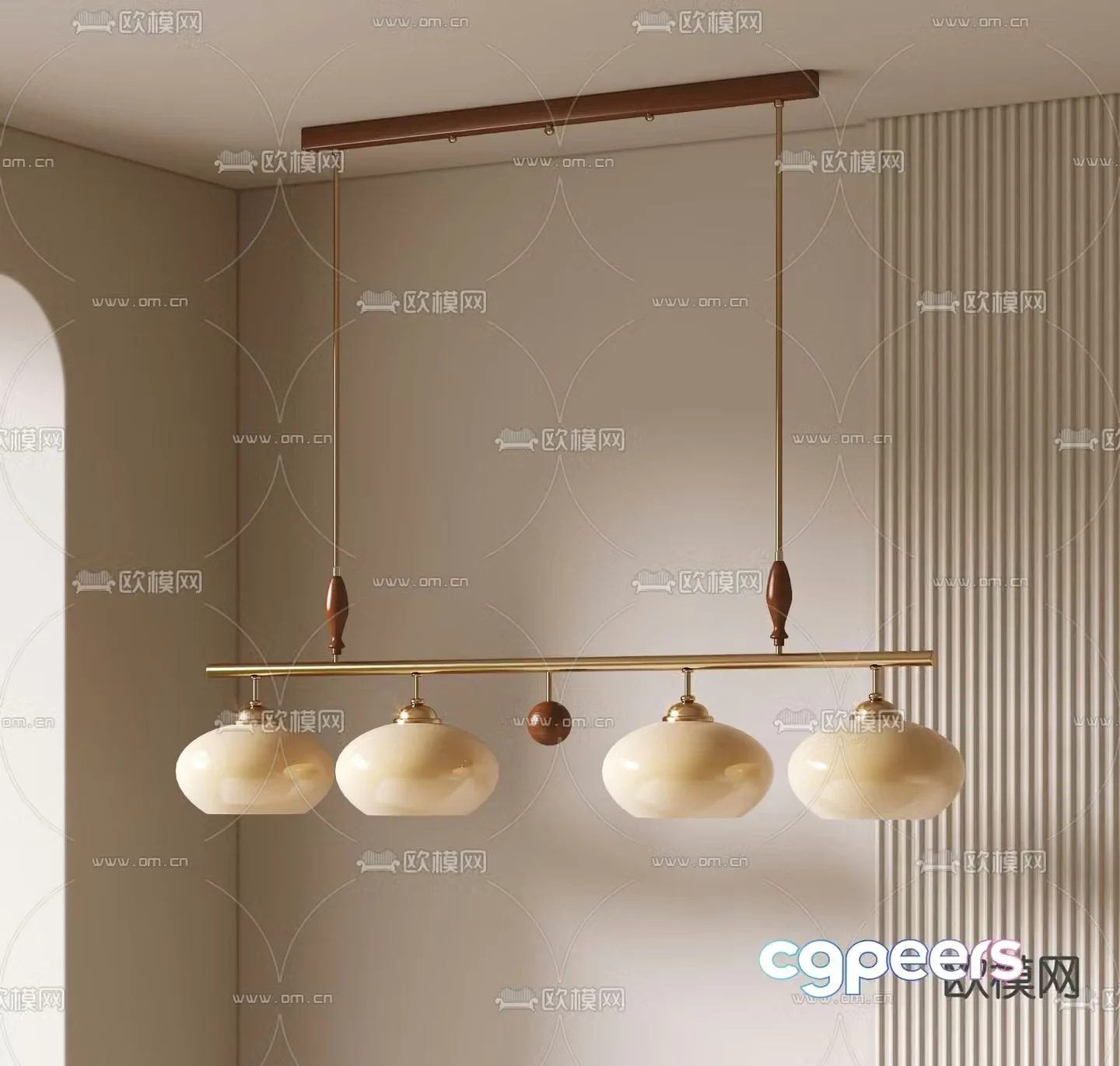 Wabi-sabi style chandelier 3d model