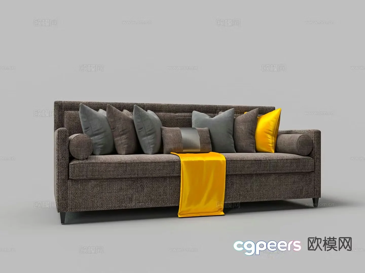 Double sofa upholstered sofa 3d model