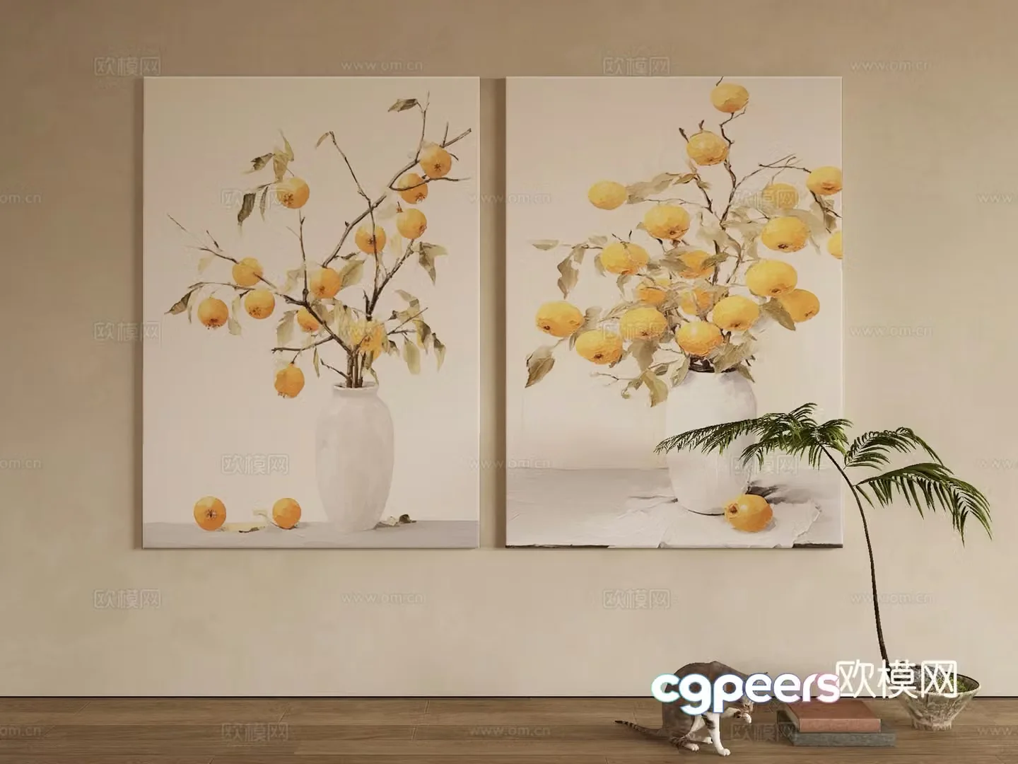 Wasabi hanging painting oil painting 3d model