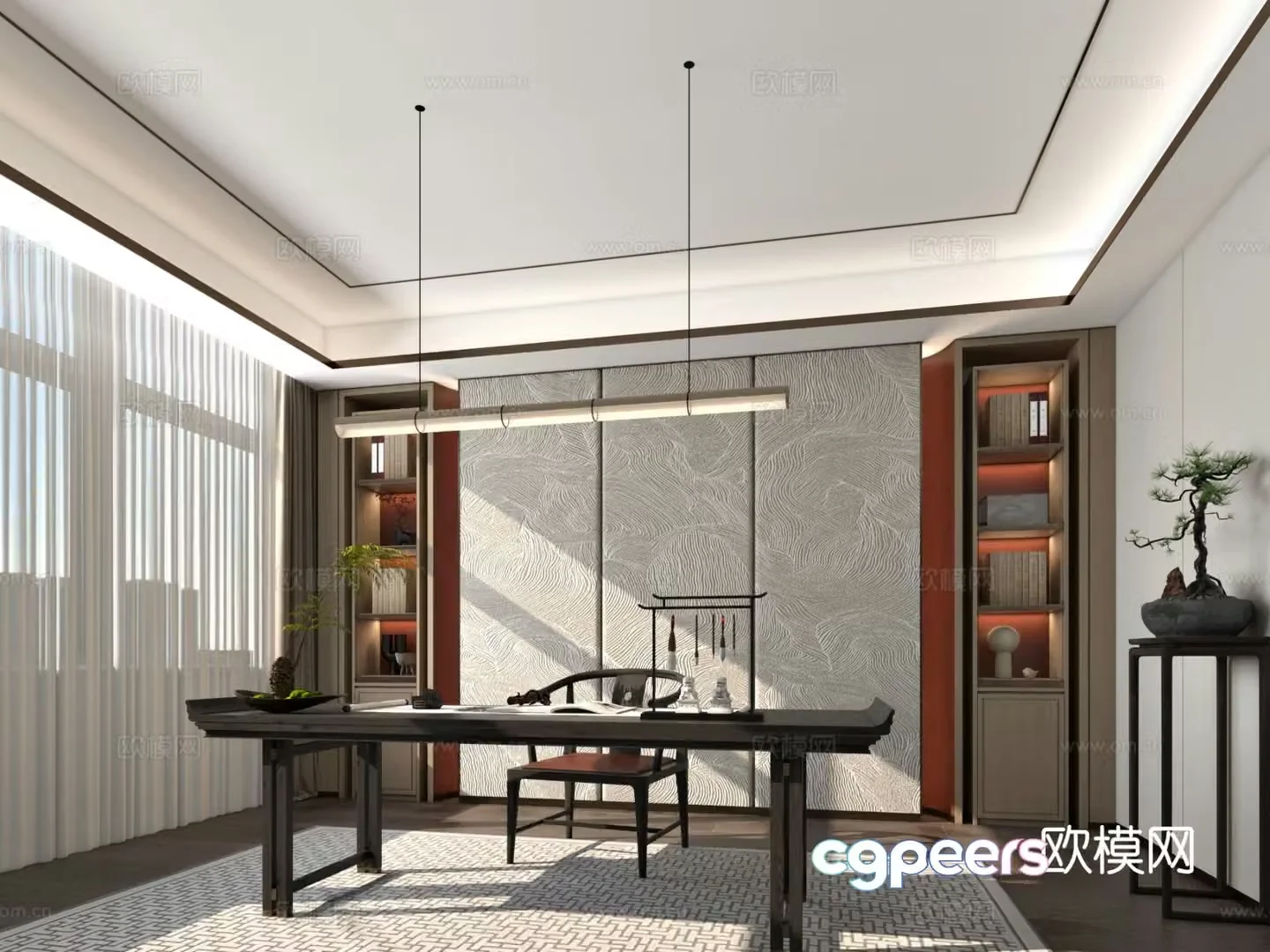 New Chinese tea room 3d model