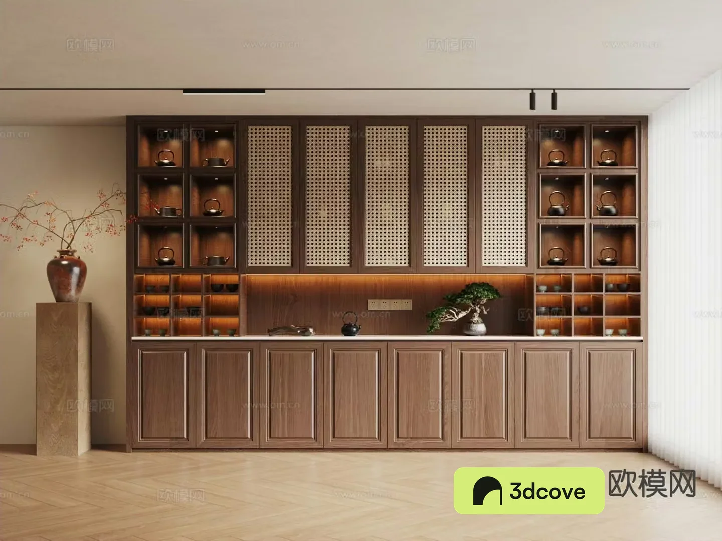 New Chinese style tea cabinet decorative cabinet