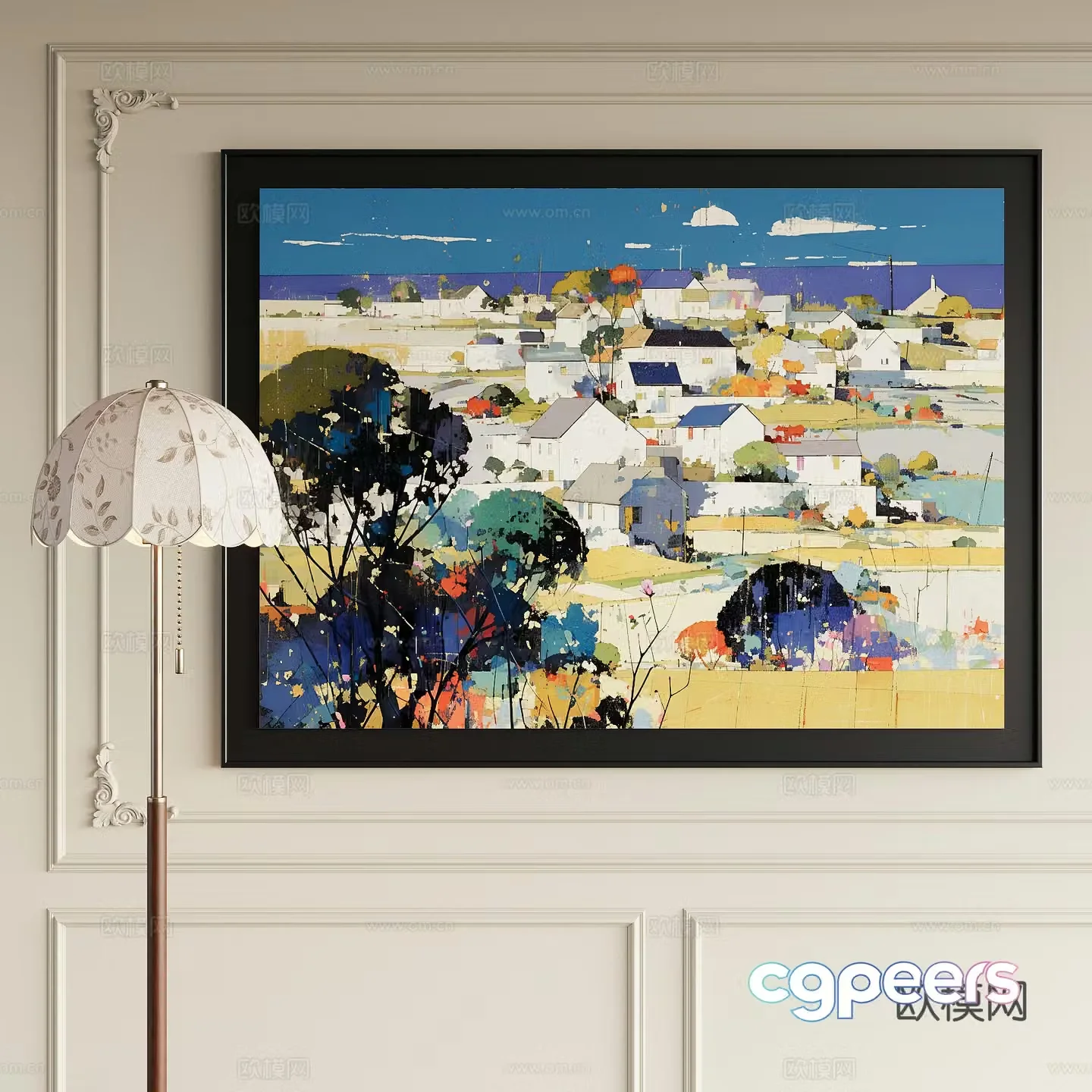 French medieval style decoration painting 3d model