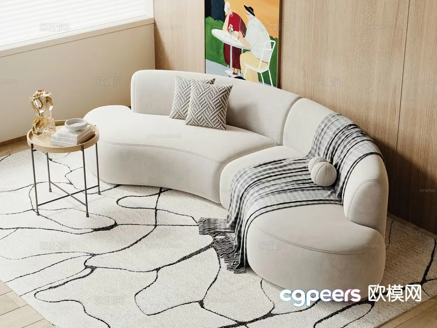 Modern curved sofa special shaped sofa 3d model