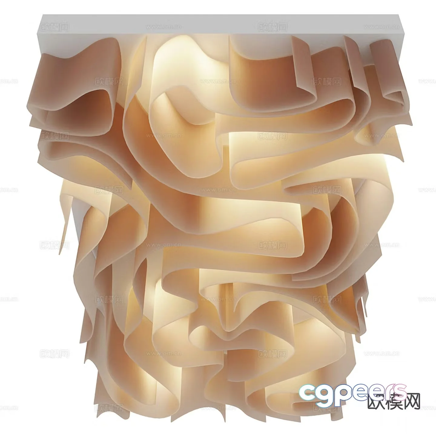 Modern paper ceiling fabric ceiling wavy ceiling 3d model