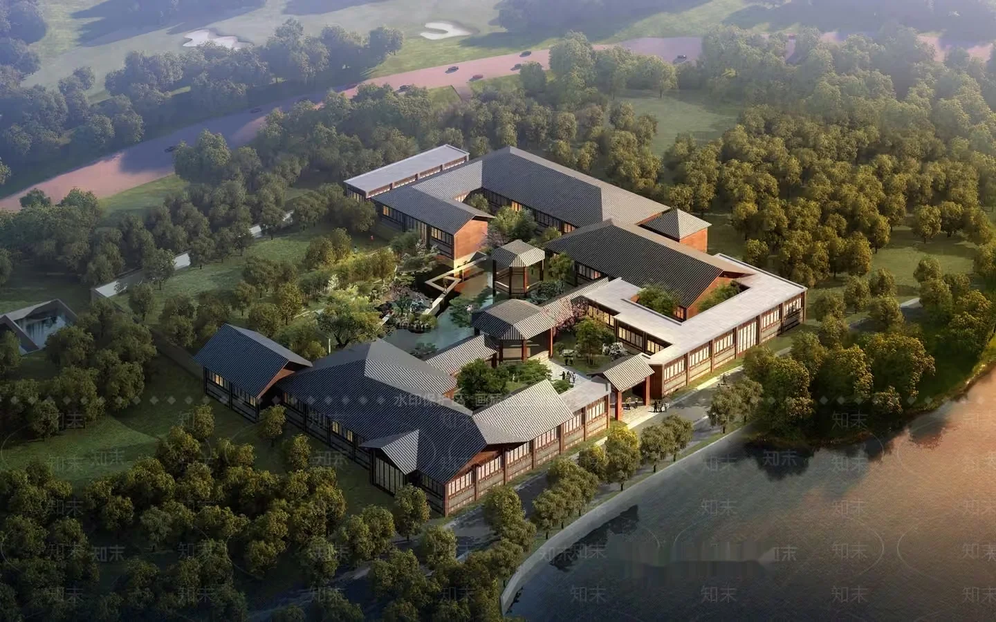 A Large Building With A Mix Of Modern And Traditional Architectural Styles 3D Model – 6867 – VRAY Render