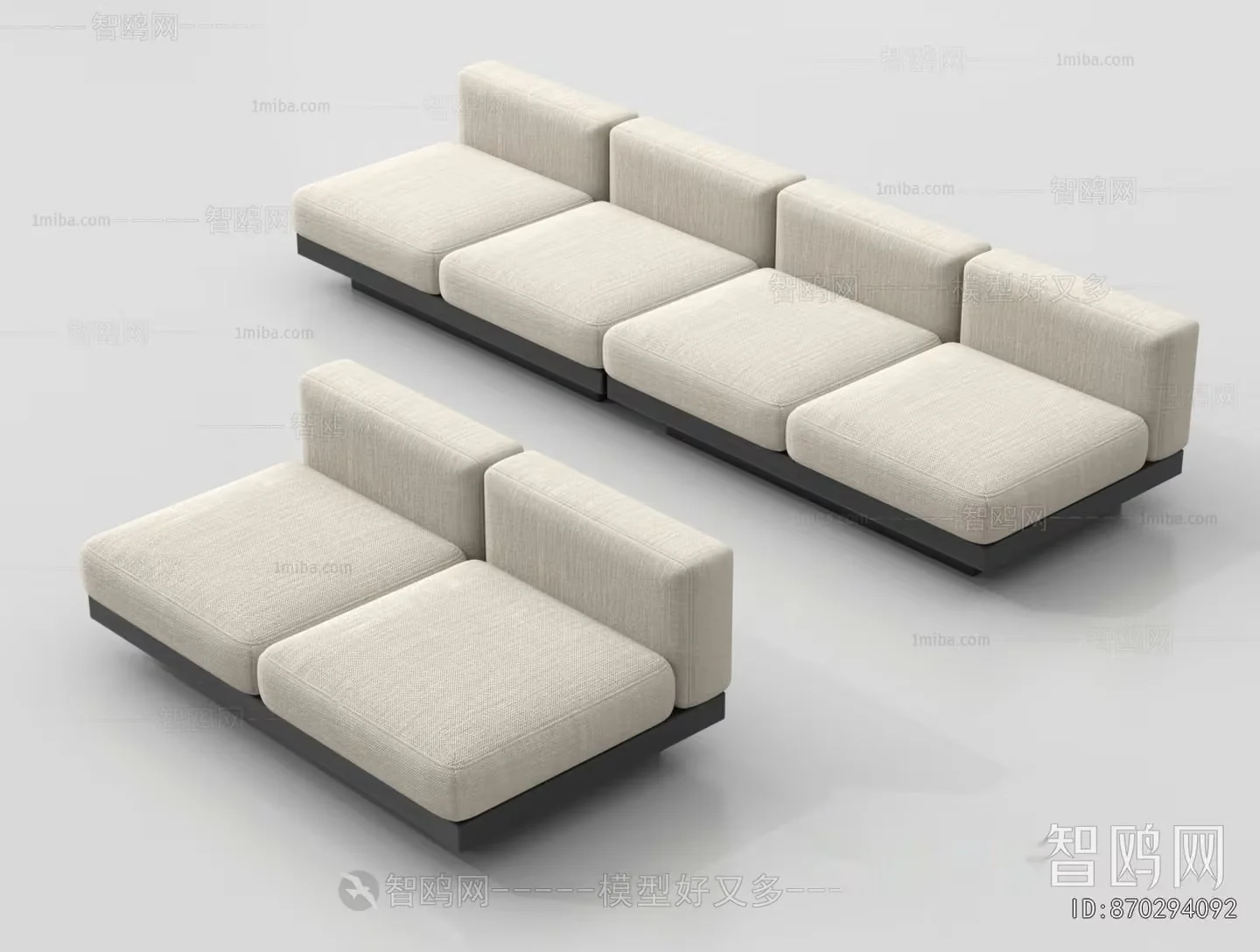 Modern L-Shaped Couch 3D Model – 19702 – VRAY Render