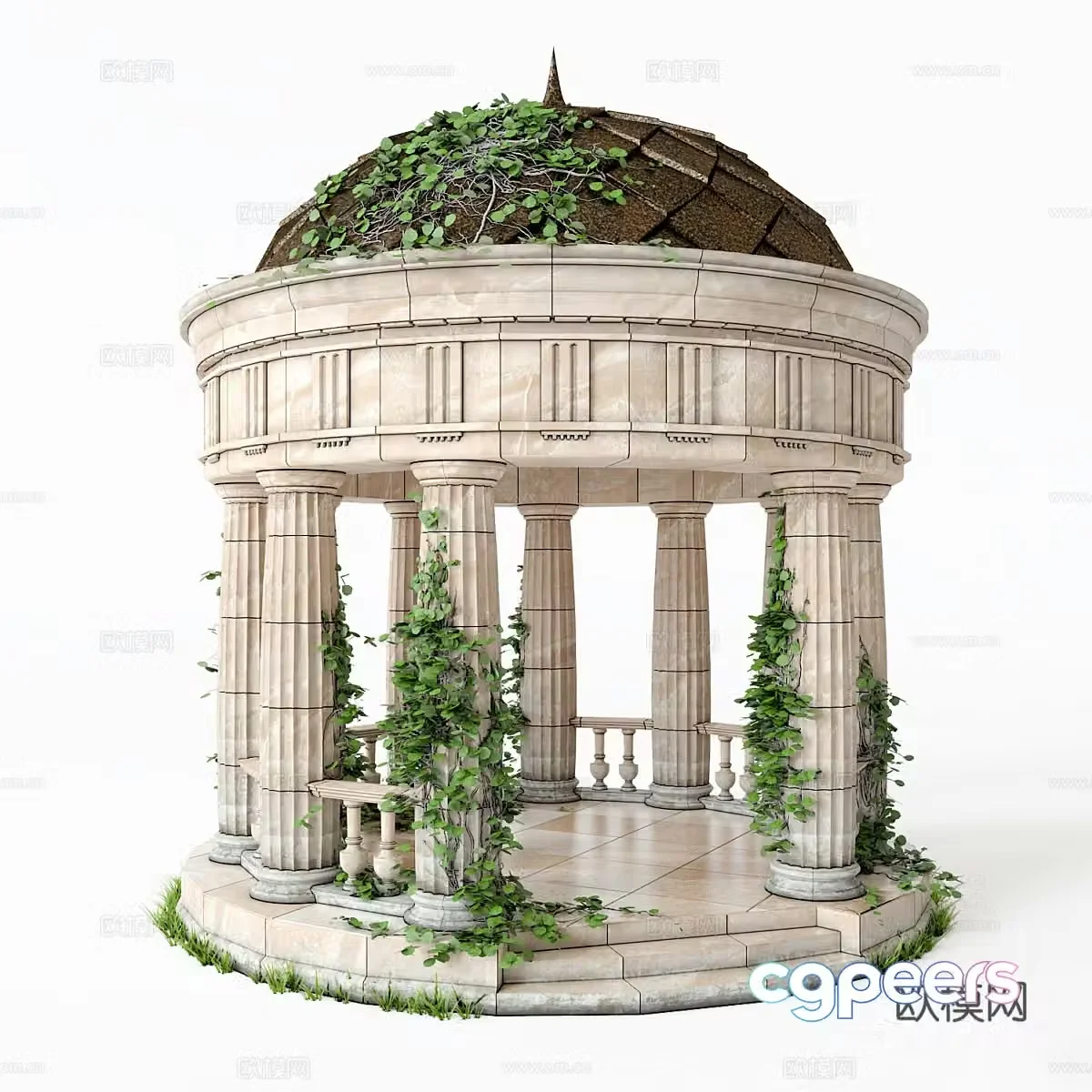 European-style round vault pavilion Biluo Hall round pavilion 3D model