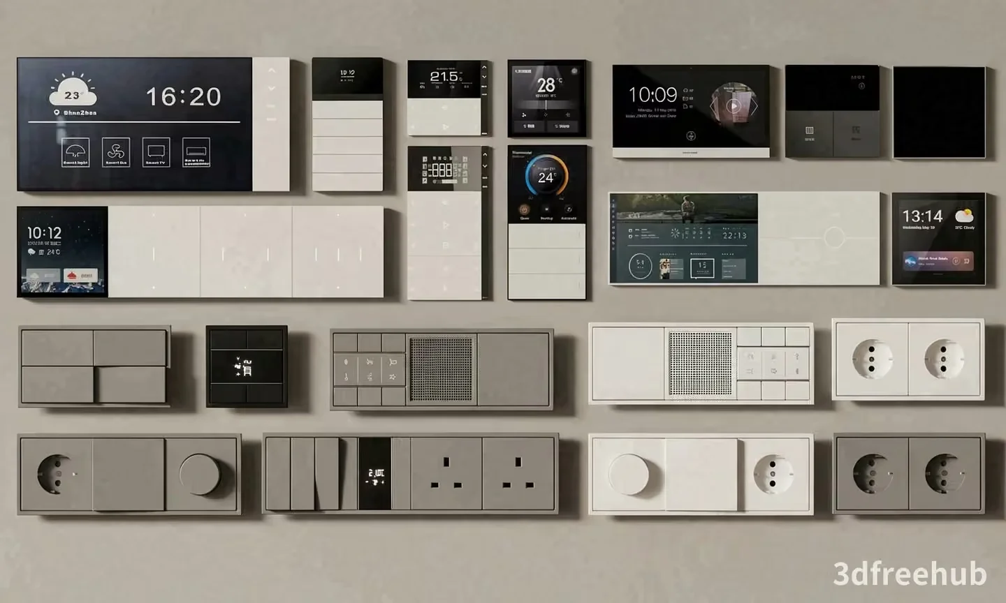 A Collection Of Home Automation Devices 3D Model – 23259 – VRAY Render