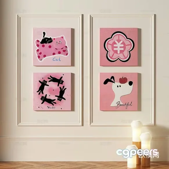 Cozy Cat Decor 3D Model – 7758 – VRAY Render