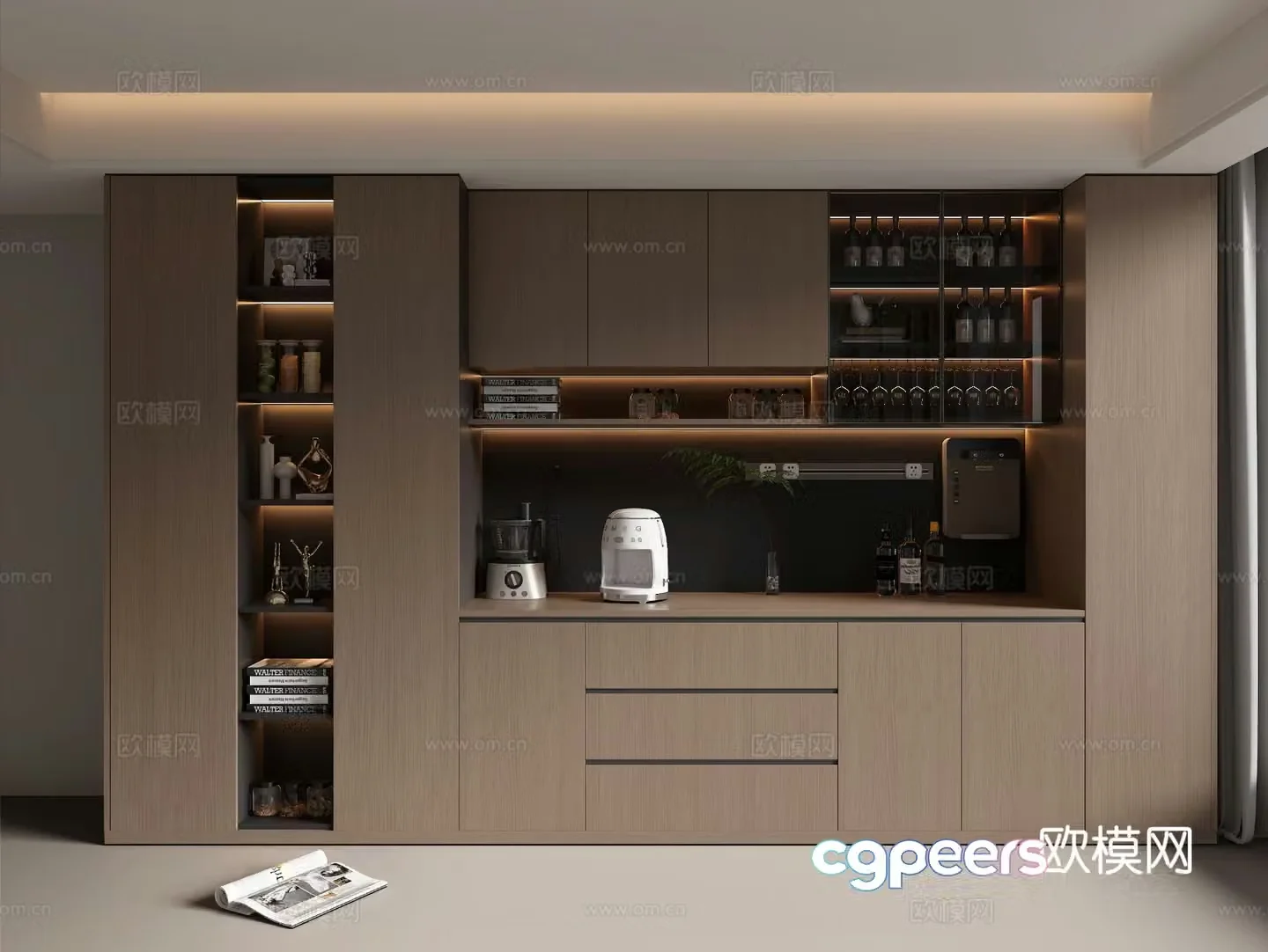 Modern wine cabinet sideboard 3d model