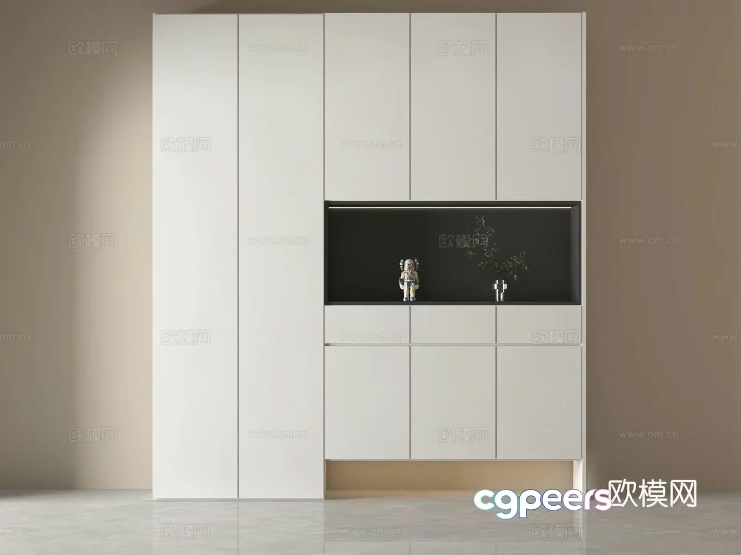 Modern shoe cabinet Five-row shoe cabinet Entrance shoe cabinet 3D model