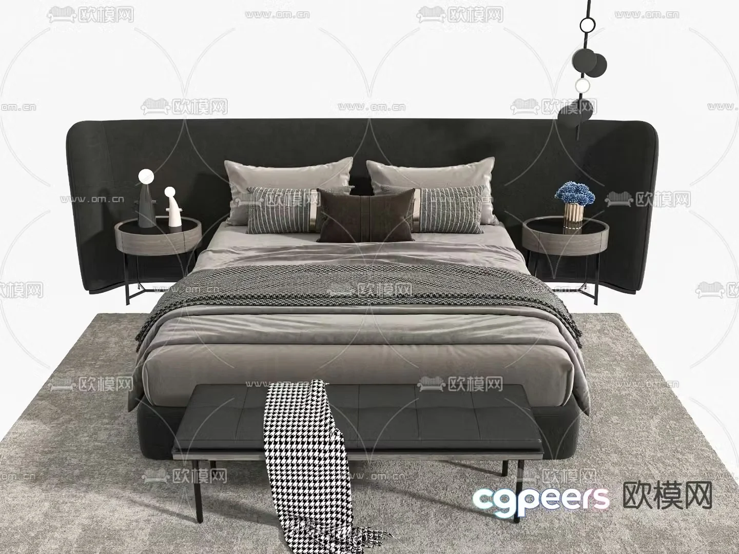 Double bed 3d model