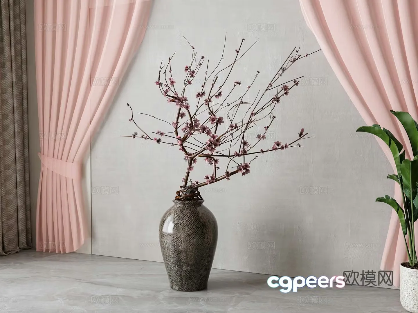 New Chinese vase flower art 3D model