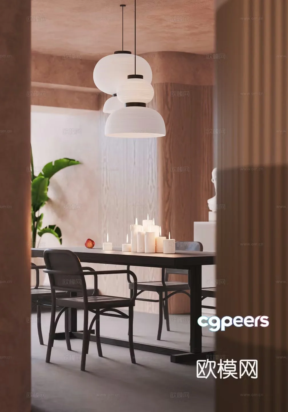Lamp Dining table 3d model