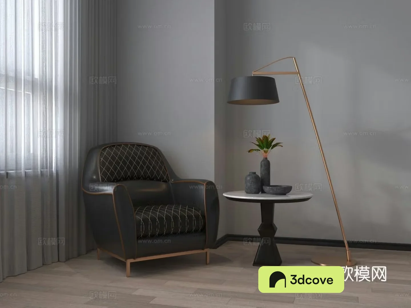 European leather diamond pattern sofa single sofa