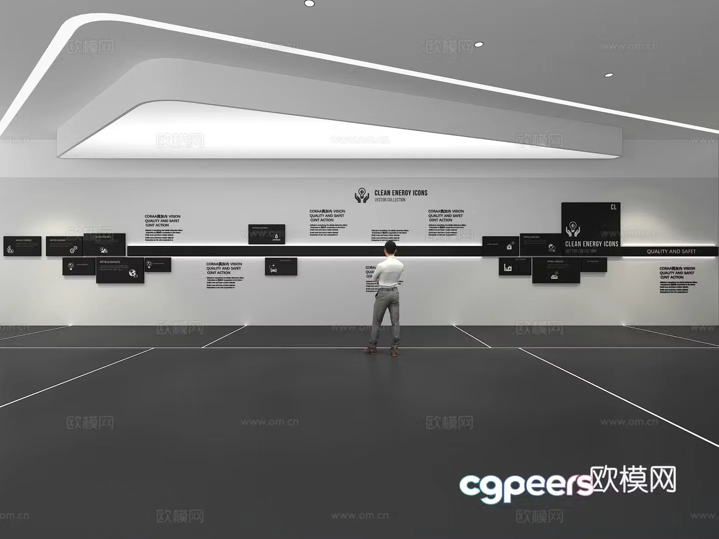 Cultural wall Corporate culture wall Display wall Education Exhibition hall Campus culture Corridor 3D model