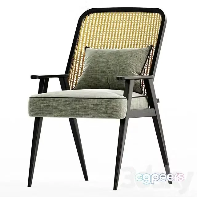 3ds Max Free – Upholstered Cane Back Armchair