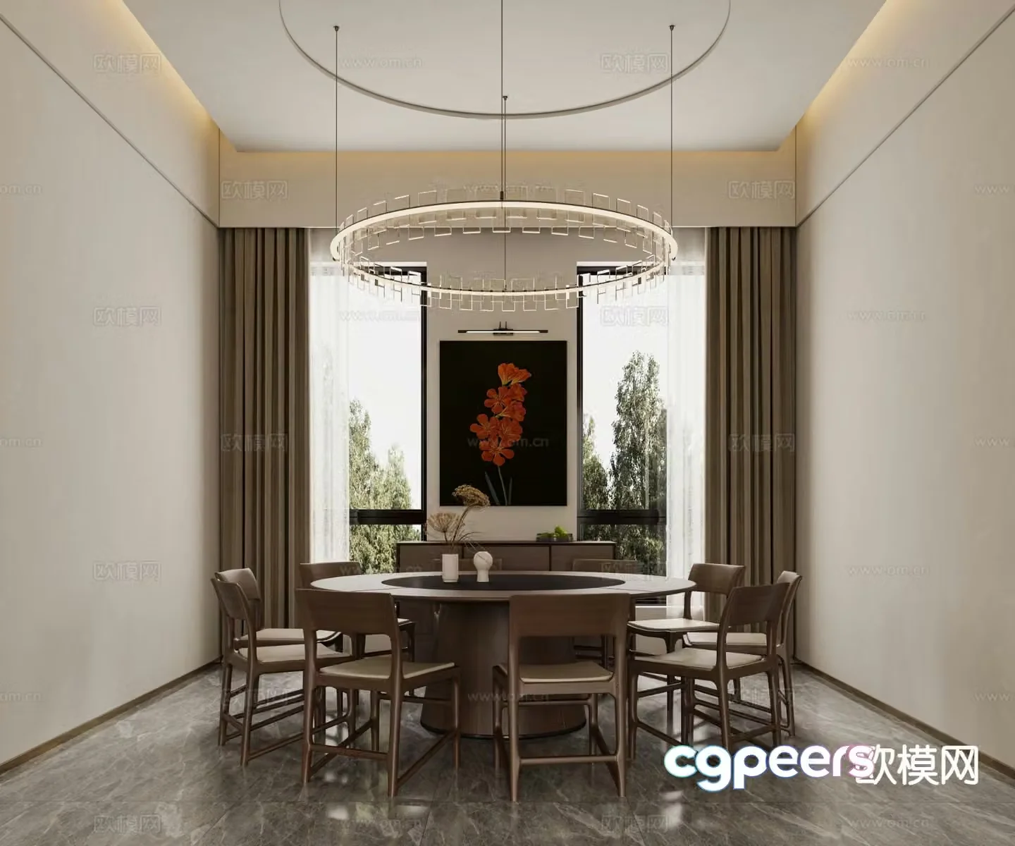 New Chinese restaurant 3d model