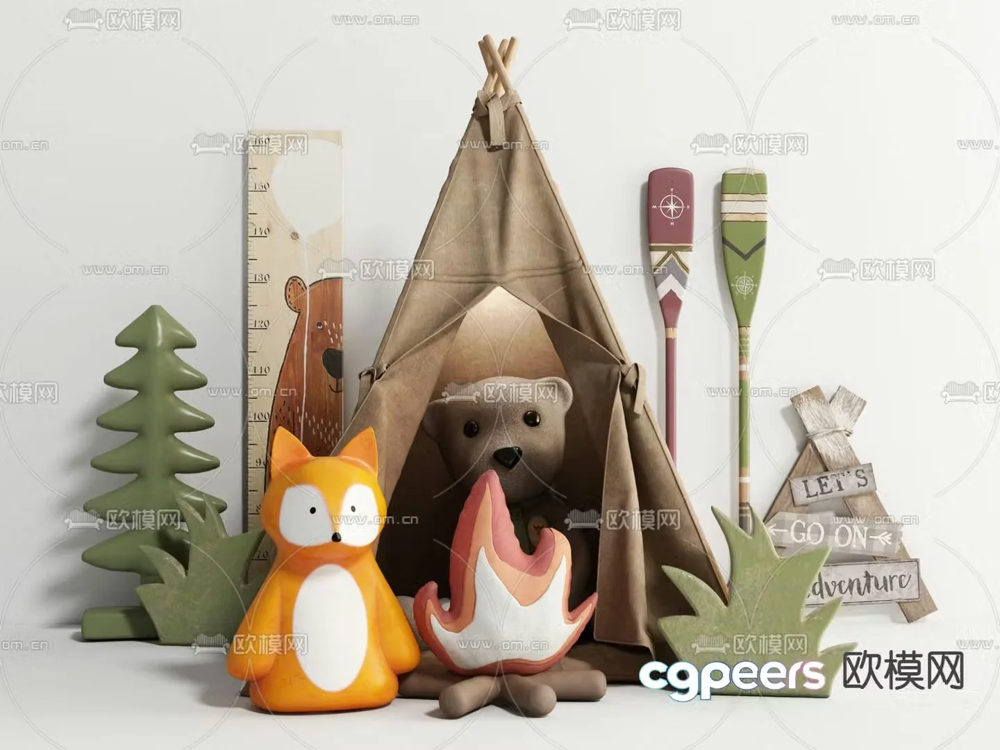 Modern doll toy doll tent 3d model