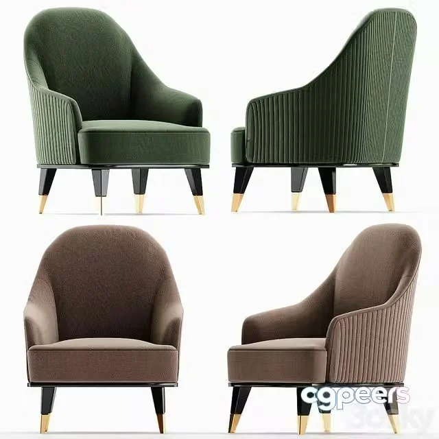 3ds Max Free – Roche Bobois EDEN-ROCK Velvet easy chair with armrests