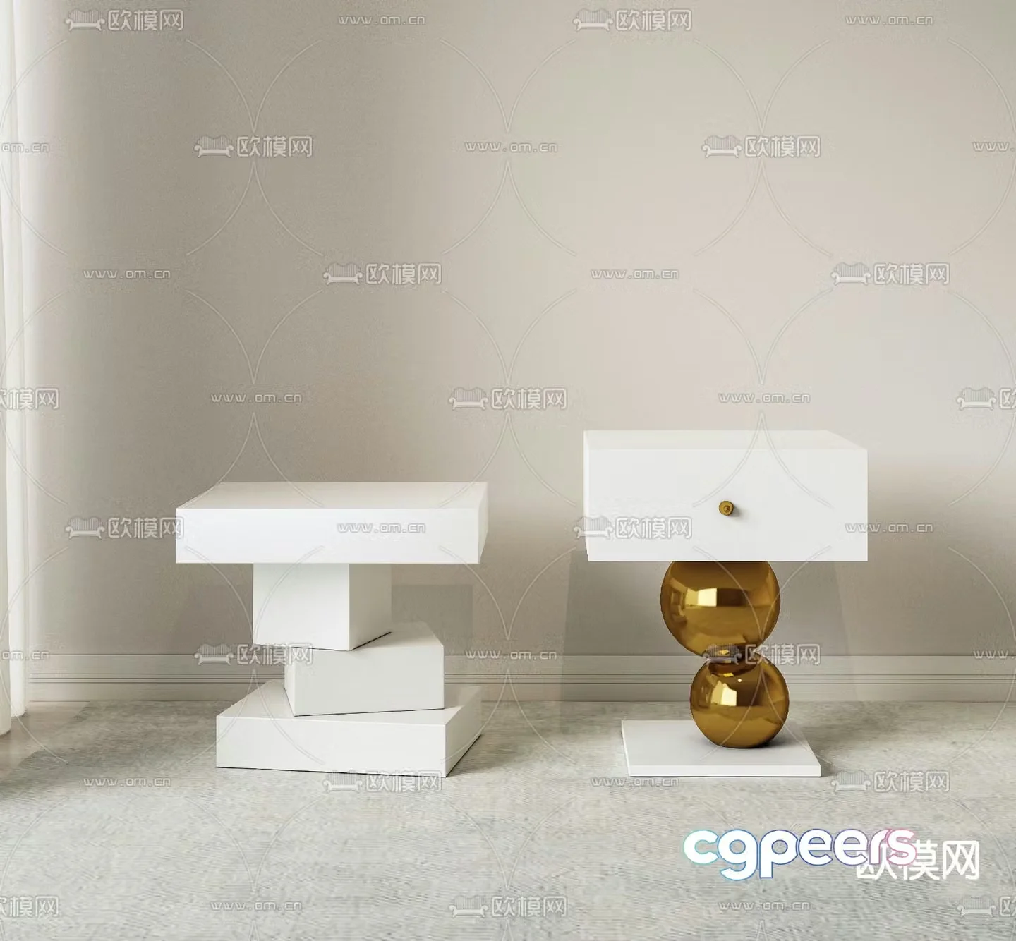 Modern bedside table side table 3d model