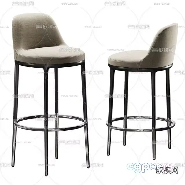 B&B italia modern fabric bar chair 3d model