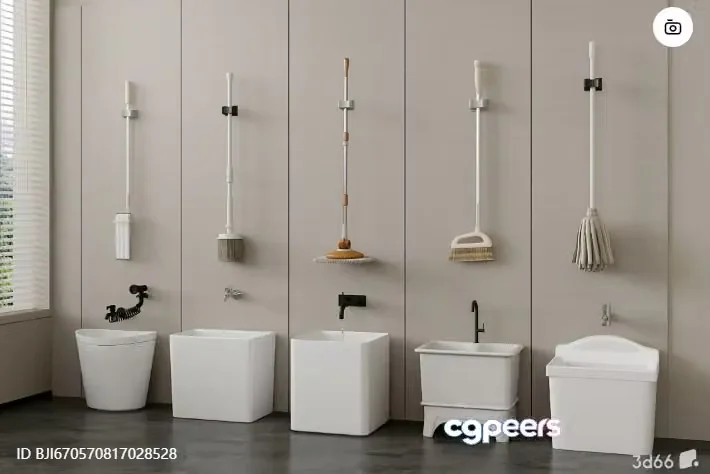 Modern Bathroom Fixtures 3D Model – 5591 – VRAY Render